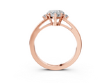 Rose gold Heart Cut Three-Stone Solitaire Ring with Round Accent Diamonds and Four-Prong Setting_36