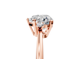 Rose gold Heart Cut Three-Stone Solitaire Ring with Round Accent Diamonds and Four-Prong Setting_38