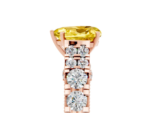 Rose gold Heart Cut Yellow Sapphire Classic Solitaire Ring with Pavé Band and Four-Prong Setting_17