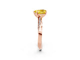 Rose gold Heart Cut Yellow Sapphire Engagement Ring with Side Stone Accents and Four-Prong Setting_62