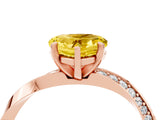 Rose gold Heart Cut Yellow Sapphire Engagement Ring with Side Stone Accents and Four-Prong Setting_64
