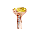 Rose gold Heart Cut Yellow Sapphire Engagement Ring with Side Stone Accents and Four-Prong Setting_65