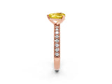 Rose gold Heart Cut Yellow Sapphire Milgrain Pavé Engagement Ring with Four-Prong Setting_38