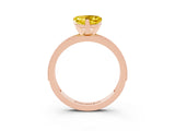 Rose gold Heart Cut Yellow Sapphire Milgrain Pavé Engagement Ring with Four-Prong Setting_39