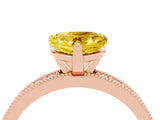 Rose gold Heart Cut Yellow Sapphire Milgrain Pavé Engagement Ring with Four-Prong Setting_40