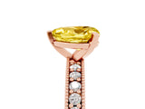 Rose gold Heart Cut Yellow Sapphire Milgrain Pavé Engagement Ring with Four-Prong Setting_41