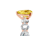 Rose gold Heart Cut Yellow Sapphire Prong Setting with Side Stones on a Pave Band_29
