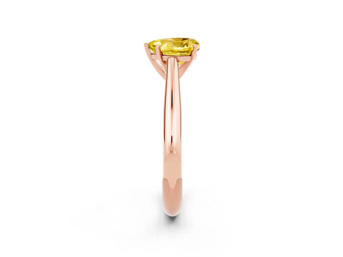 Rose gold Heart Cut Yellow Sapphire Solitaire Engagement Ring with Cathedral Setting and Four-Prong Mount_14