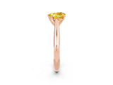 Rose gold Heart Cut Yellow Sapphire Solitaire Engagement Ring with Cathedral Setting and Four-Prong Mount_26