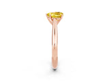Rose gold Heart Cut Yellow Sapphire Solitaire Engagement Ring with Cathedral Setting and Four-Prong Mount_32