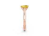 Rose gold Heart Cut Yellow Sapphire Solitaire Engagement Ring with Cathedral Setting and Four-Prong Mount_68