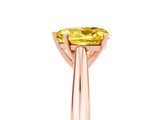 Rose gold Heart Cut Yellow Sapphire Solitaire Engagement Ring with Cathedral Setting and Four-Prong Mount_71