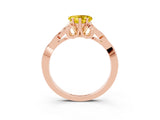 Rose gold Heart Cut Yellow Sapphire Solitaire Engagement Ring with Celtic Knot Band and Four-Prong Setting_27