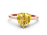 Rose gold Heart Cut Yellow Sapphire Solitaire Engagement Ring with Classic Band and Four-Prong Setting_24