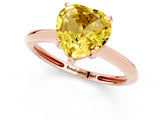 Rose gold Heart Cut Yellow Sapphire Solitaire Engagement Ring with Classic Band and Four-Prong Setting_25