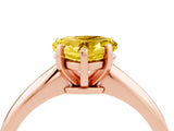 Rose gold Heart Cut Yellow Sapphire Solitaire Engagement Ring with Classic Band and Four-Prong Setting_28