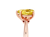Rose gold Heart Cut Yellow Sapphire Solitaire Engagement Ring with Classic Band and Four-Prong Setting_29