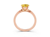 Rose gold Heart Cut Yellow Sapphire Solitaire Engagement Ring with Classic Band and Four-Prong Setting_65