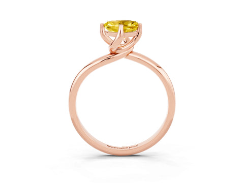 Rose gold Heart Cut Yellow Sapphire Solitaire Engagement Ring with Four-Prong Setting and Classic Band_15