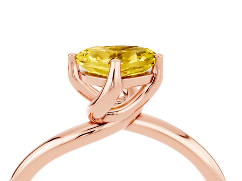 Rose gold Heart Cut Yellow Sapphire Solitaire Engagement Ring with Four-Prong Setting and Classic Band_16