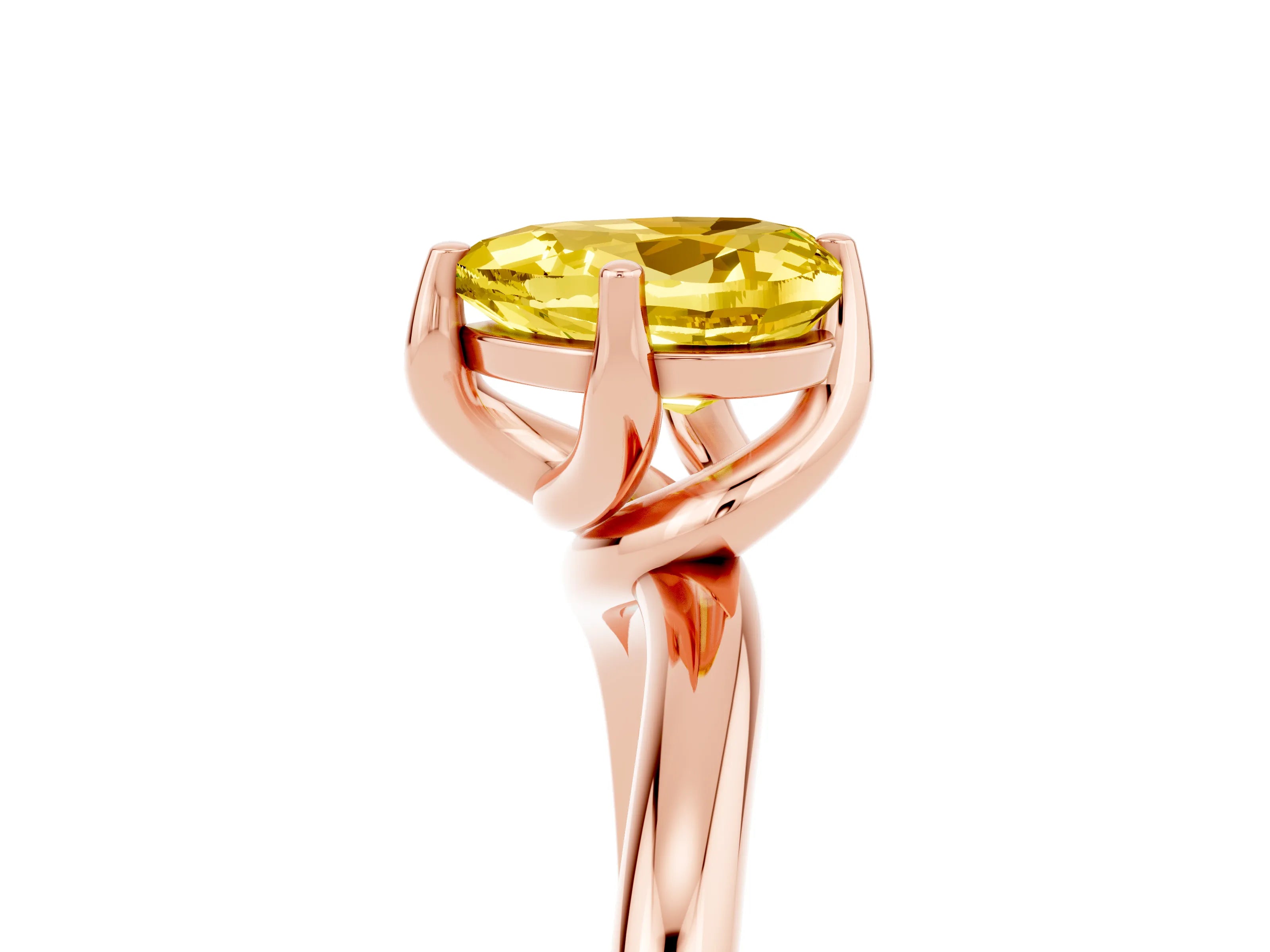 Rose gold Heart Cut Yellow Sapphire Solitaire Engagement Ring with Four-Prong Setting and Classic Band_17