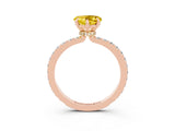 Rose gold Heart Cut Yellow Sapphire Solitaire Engagement Ring with Pavé Band and Four-Prong Setting_27