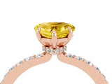 Rose gold Heart Cut Yellow Sapphire Solitaire Engagement Ring with Pavé Band and Four-Prong Setting_28
