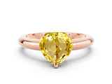 Rose gold Heart Cut Yellow Sapphire Solitaire Engagement Ring with Round Band and Four-Prong Setting_24