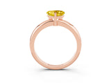 Rose gold Heart Cut Yellow Sapphire Solitaire Engagement Ring with Round Band and Four-Prong Setting_27