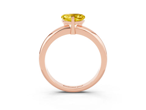 Rose gold Heart Cut Yellow Sapphire Solitaire Engagement Ring with Round Band and Four-Prong Setting_27