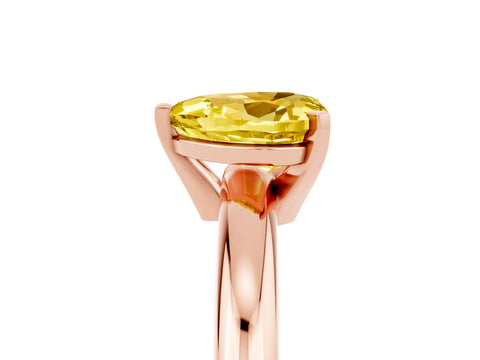 Rose gold Heart Cut Yellow Sapphire Solitaire Engagement Ring with Round Band and Four-Prong Setting_29