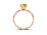 Rose gold Heart Cut Yellow Sapphire Solitaire Pavé Band with Four-Prong Setting_27
