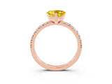 Rose gold Heart Cut Yellow Sapphire Solitaire Pavé Engagement Ring with Round Band and Prong Setting_15