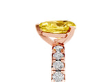 Rose gold Heart Cut Yellow Sapphire Solitaire Pavé Engagement Ring with Round Band and Prong Setting_77