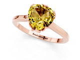 Rose gold Heart Cut Yellow Sapphire Solitaire Ring with Flower Prong Setting and Classic Band_37