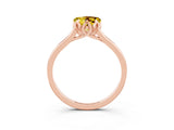 Rose gold Heart Cut Yellow Sapphire Solitaire Ring with Flower Prong Setting and Classic Band_39