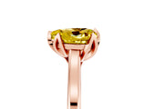 Rose gold Heart Cut Yellow Sapphire Solitaire Ring with Flower Prong Setting and Classic Band_41