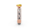 Rose gold Heart Cut Yellow Sapphire Solitaire Ring with Pavé and Channel Set Band_26