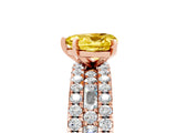 Rose gold Heart Cut Yellow Sapphire Solitaire Ring with Pavé and Channel Set Band_29