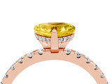 Rose gold Heart Cut Yellow Sapphire Solitaire Ring with Round  Pavé Band and Four-Prong Setting_48