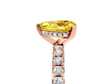 Rose gold Heart Cut Yellow Sapphire Solitaire Ring with Round  Pavé Band and Four-Prong Setting_49