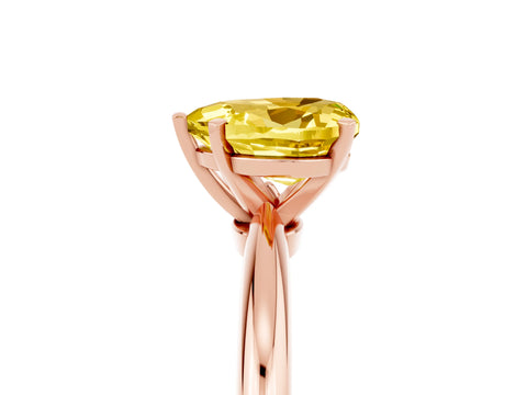 Rose gold Heart Cut Yellow Sapphire Solitaire Ring with Six-Prong Setting and Classic Band_5