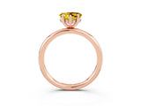 Rose gold Heart Cut Yellow Sapphire Solitaire Ring with Thin Band and Four-Prong Setting_27