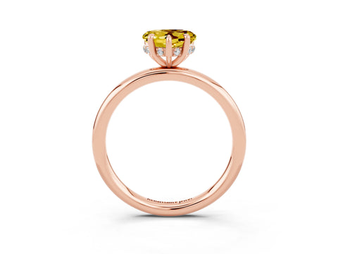 Rose gold Heart Cut Yellow Sapphire Solitaire Ring with Thin Band and Four-Prong Setting_27