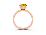 Rose gold Heart Cut Yellow Sapphire Solitaire Ring with Thin Band and Prong Setting_15