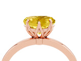 Rose gold Heart Cut Yellow Sapphire Solitaire Ring with Thin Band and Prong Setting_16
