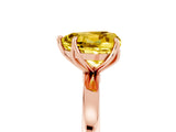 Rose gold Heart Cut Yellow Sapphire Solitaire Ring with Thin Band and Prong Setting_17