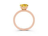 Rose gold Heart Cut Yellow Sapphire Solitaire Ring with Thin Band and Prong Setting_27