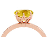 Rose gold Heart Cut Yellow Sapphire Solitaire Ring with Thin Band and Prong Setting_28
