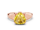 Rose gold Heart Cut Yellow Sapphire Solitaire Ring with Wide Band and Prong Setting_24